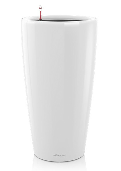 Горшки с автополивом LECHUZA Rondo 40 - 40*75 cм белый блестящий, фото 1