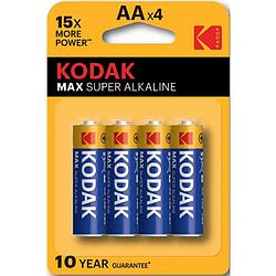 Батарейки щелочные Kodak Max Super Alkaline AA, 4шт