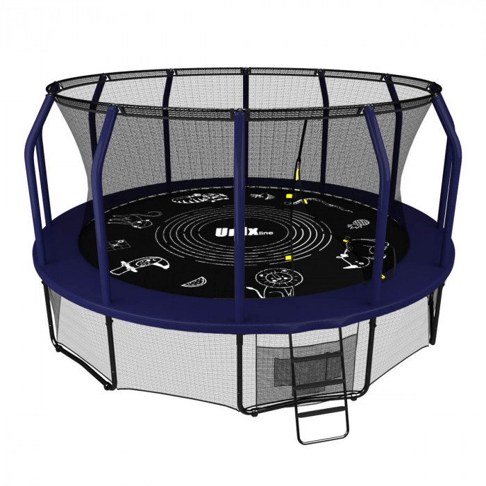 Батут Unixfit Supreme Game Blue 12FT внутренняя сетка 366см