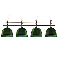 Светильник бильярдный Аристократ-Люкс 4 зеленых плафона штанга ясень
