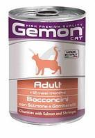 Gemon Cat Chunkies Adult Salmone & Shrimps Корм с лососем и креветками для взрослых кошек 415гр