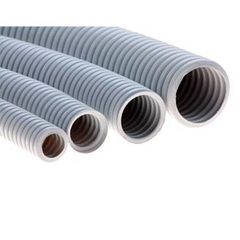 Труба ПВХ гибкая гофр. д.32мм, сверхтяжёлая без протяжки, 25м, цвет серый