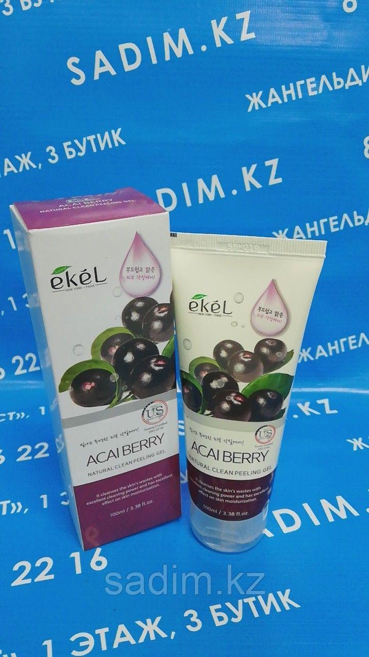 Ekel Acai Berry Natural Clean Peeling Gel, 100мл -  Пилинг-гель (скатка) для лица с экстрактом ягоды Асай