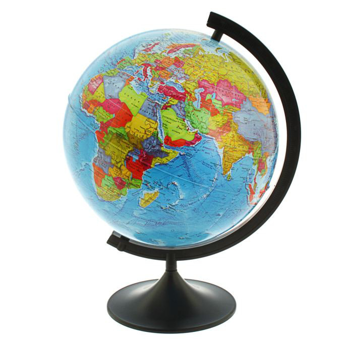 Глобус физико-политический рельефный с подсветкой от батареек диаметр 21 см - фото 1 - id-p95524918