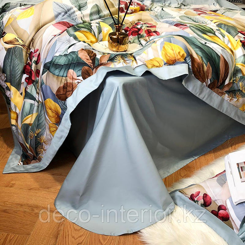 Комплект постельного белья KING SIZE из египетского хлопка c цветами - фото 5 - id-p95525142