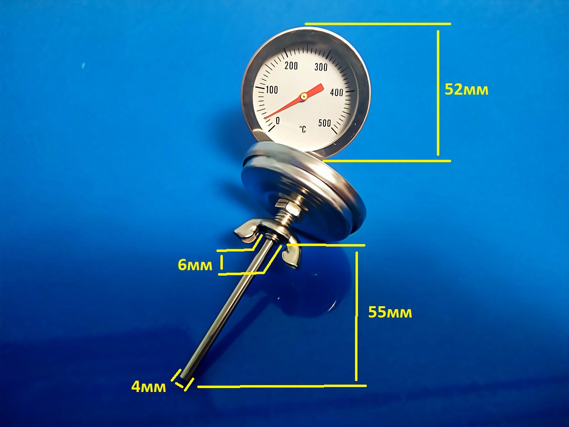 Термометр биметаллический 500 С - фото 2 - id-p95525002