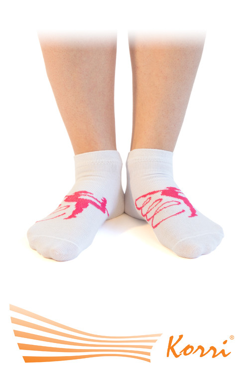 Носки спортивные, с большим рисунком гимнастки, укороченный паголенок., фото 1