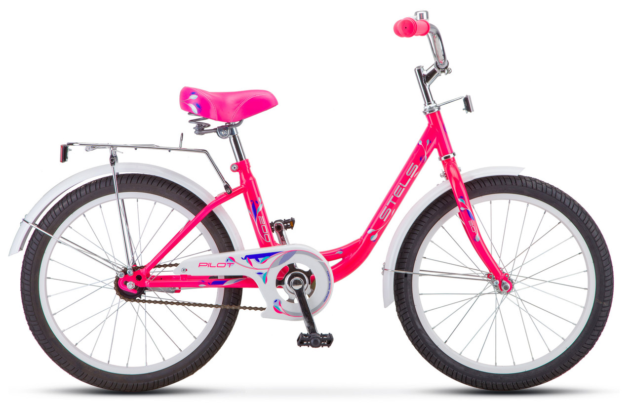 Розовый детский велосипед "Stels" Pilot 200 20 колеса для девочек. Kaspi RED. Рассрочка.