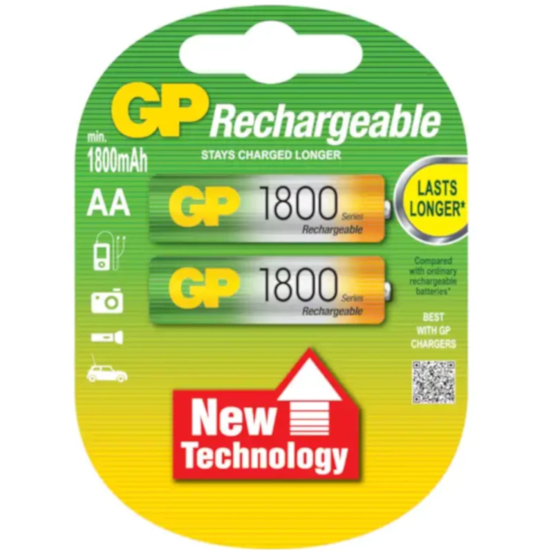 Аккумуляторы GP Rechargeable AA 1800 mAh 1.2V, 2 шт.