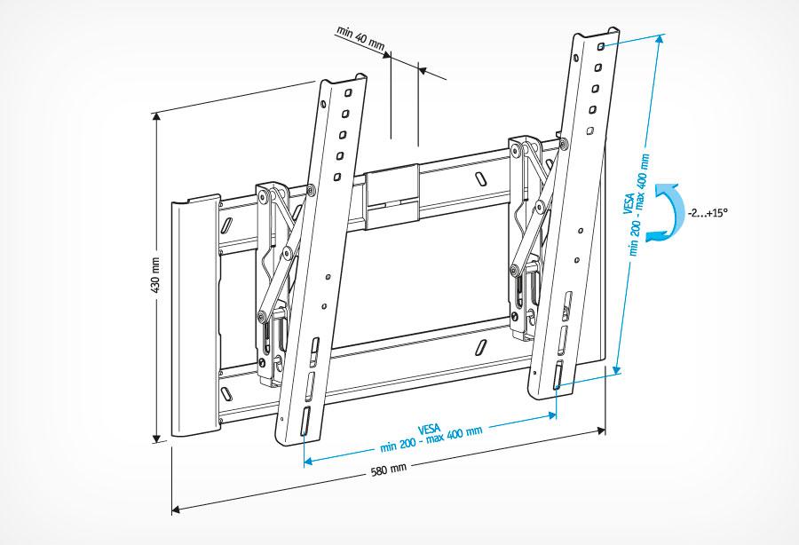 Кронштейн HOLDER LCD T4608 B (32-65''), черный - фото 2 - id-p95534955