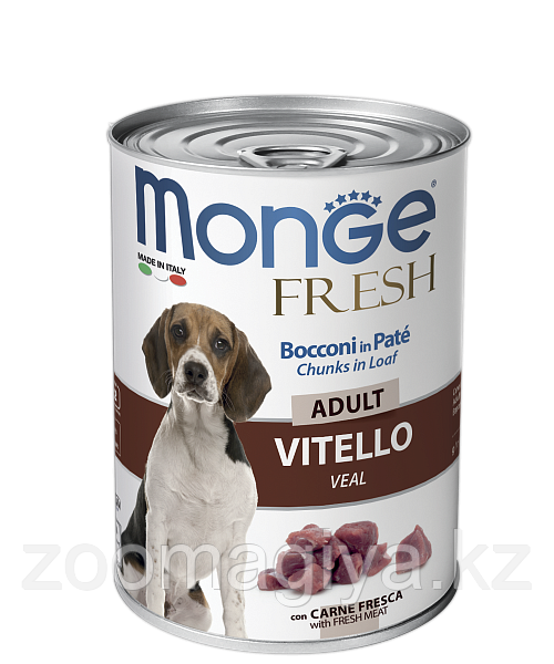 Monge Dog Fresh Chunks in Loaf Veal Adult Мясной рулет из телятины 400гр - фото 1 - id-p95535302