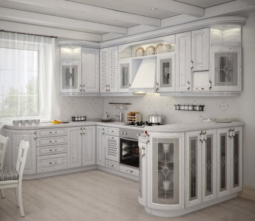 Кухня на заказ BLUM-019 краска по RAL каталогу + патина