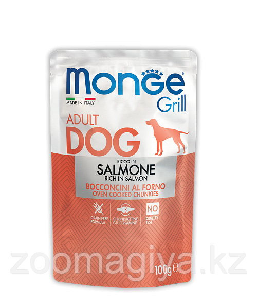 Monge Grill SALMONE для взрослых собак с лососем 100гр - фото 1 - id-p95535370