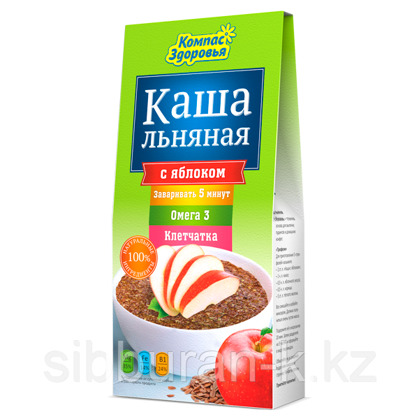 Каша льняная с яблоком
