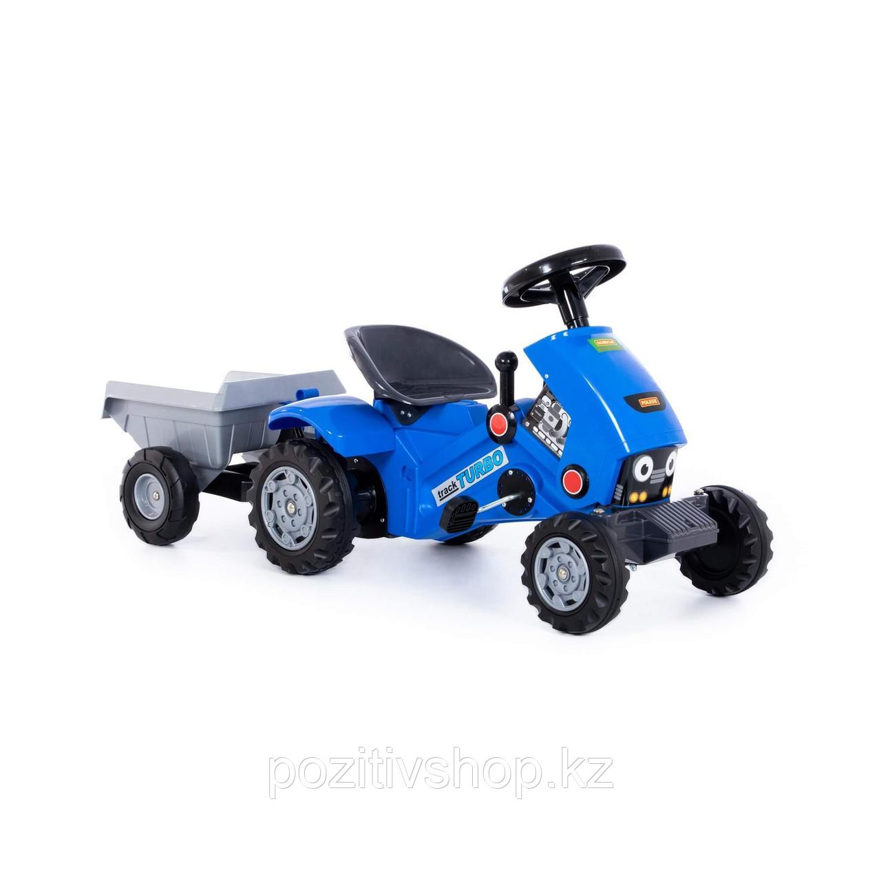 Детский педальный трактор Полесье Turbo-2 Синий - фото 4 - id-p95542060