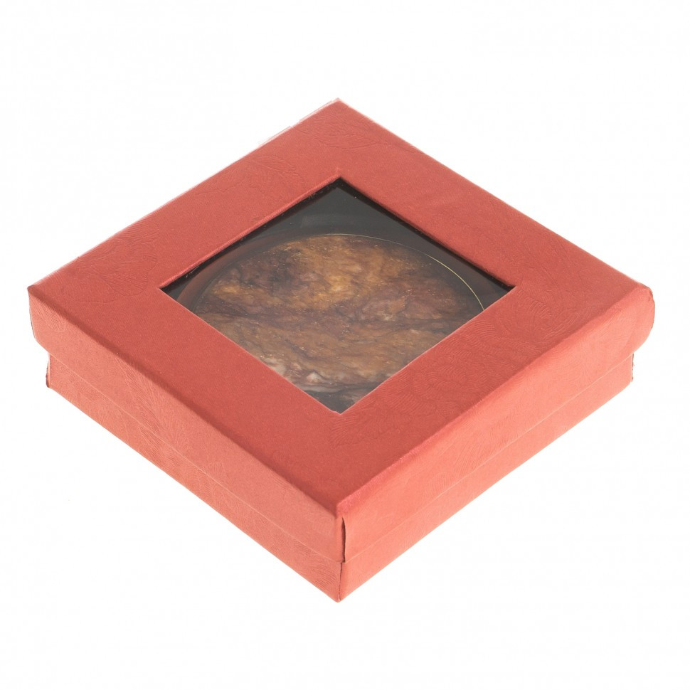 Карманное зеркальце круглое из камня авантюрин цвет золото в подарочной упаковке - фото 4 - id-p95545679