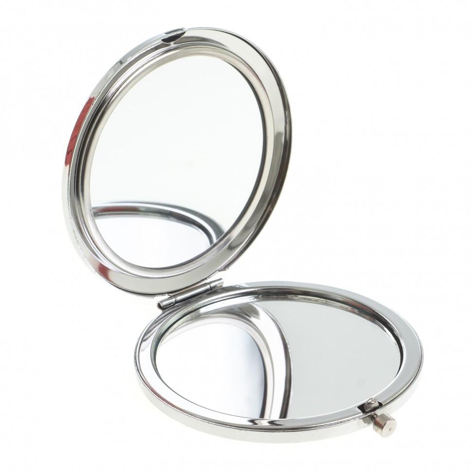 Карманное зеркальце круглое из камня оникс цвет серебро в подарочной упаковке - фото 2 - id-p95545683