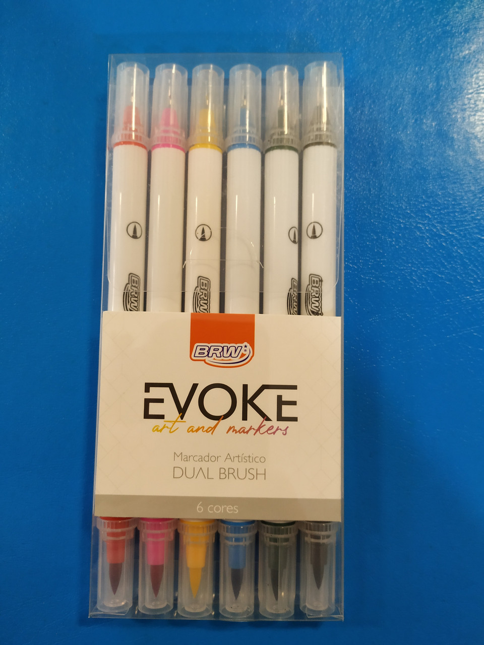 Художественные маркеры с двойным тонким наконечником Evoke art and markers 6 шт