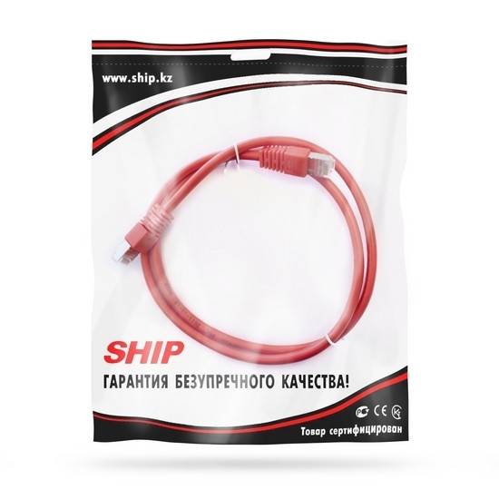 Patch cord RJ-45 5е cat SHIP, FTP, 1m, OEM, Red - фото 2 - id-p95547331