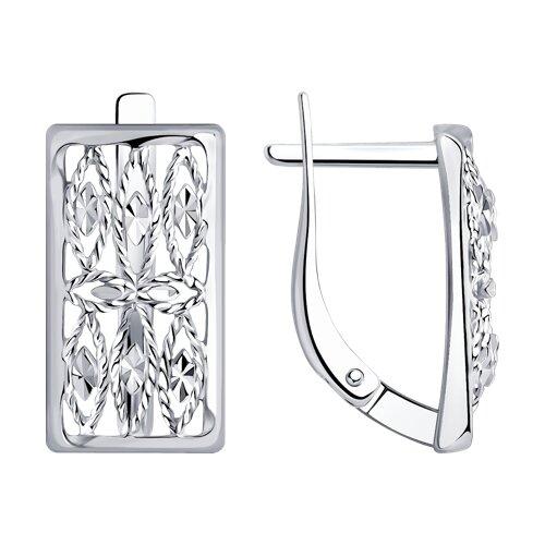 Серьги из серебра с алмазной гранью DIAMANT ( SOKOLOV ) 94-120-00720-1 покрыто родием