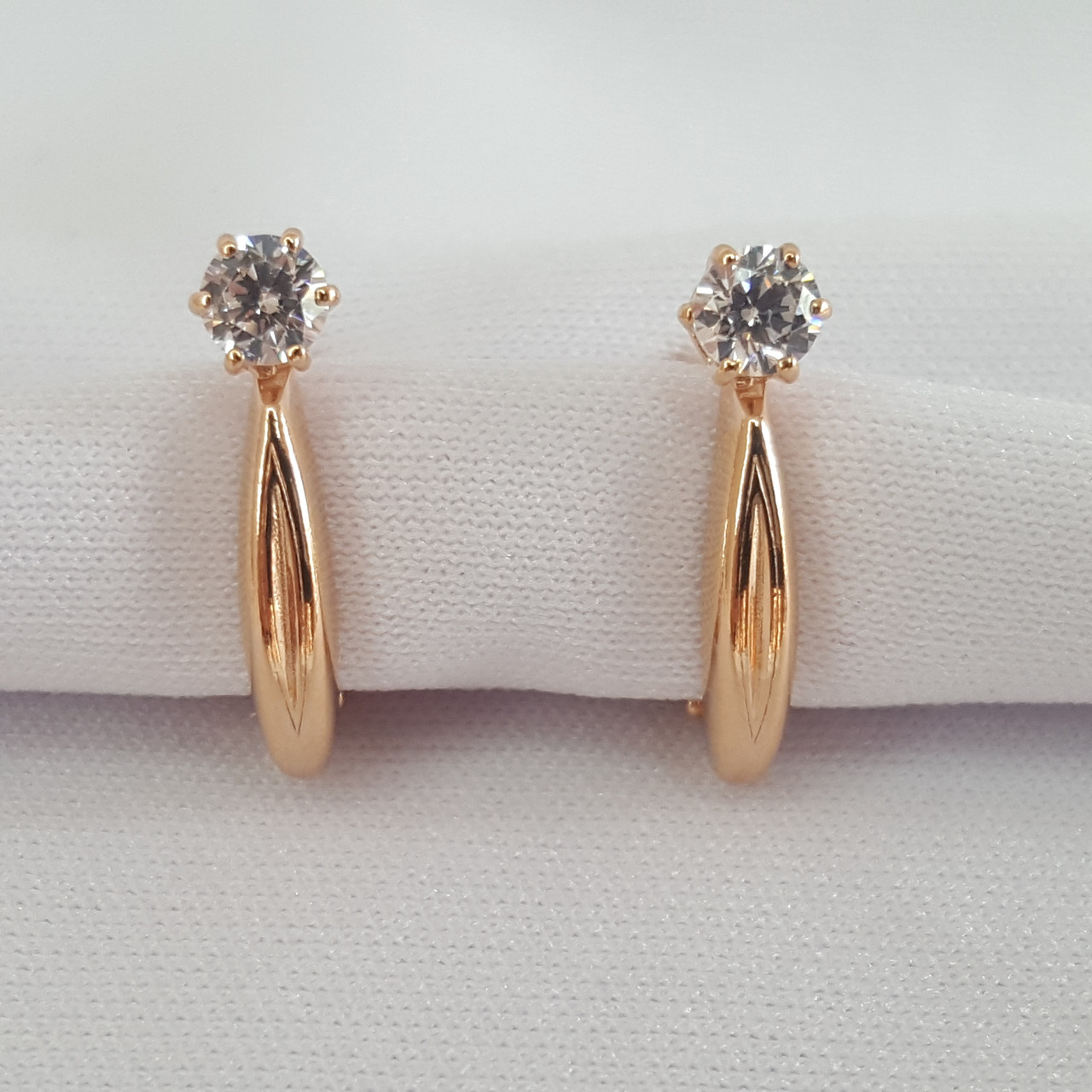 Серьги из серебра с фианитами Diamant 93-120-01376-1 серебро с позолотой, фото 1