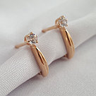 Серьги из серебра с фианитами Diamant 93-120-01376-1 серебро с позолотой, фото 2