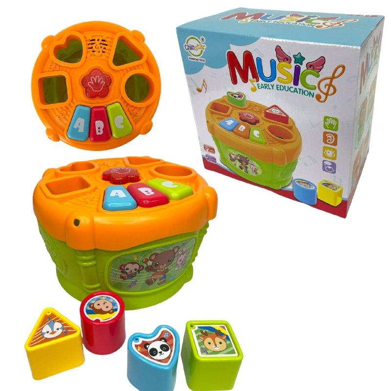 QF366-029 Барабан Music Early Education музыкальный сортер 18*18см