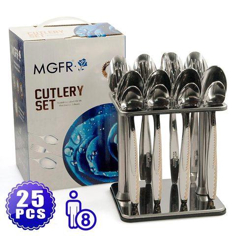 Набор столовых приборов на 8 персон на подставке MGFR Shell Cutlery Set {25 предметов} - фото 1 - id-p70216483