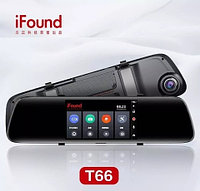 Зеркало-видеорегистратор автомобильное с камерой заднего хода iFound T66 {5″, TouchScreen, FullHD}