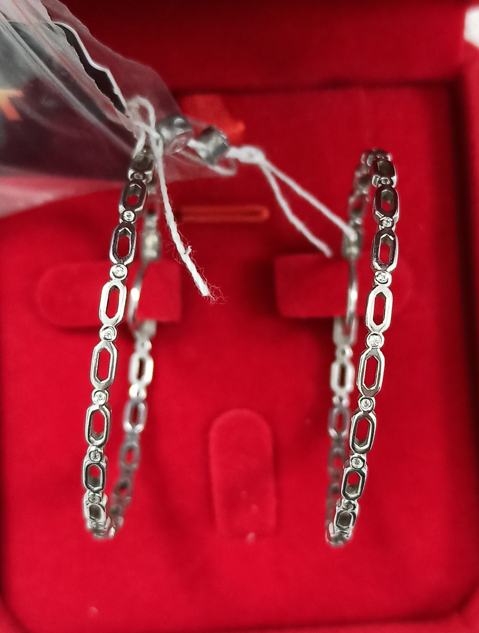 Серьги / конго/ Серебро.