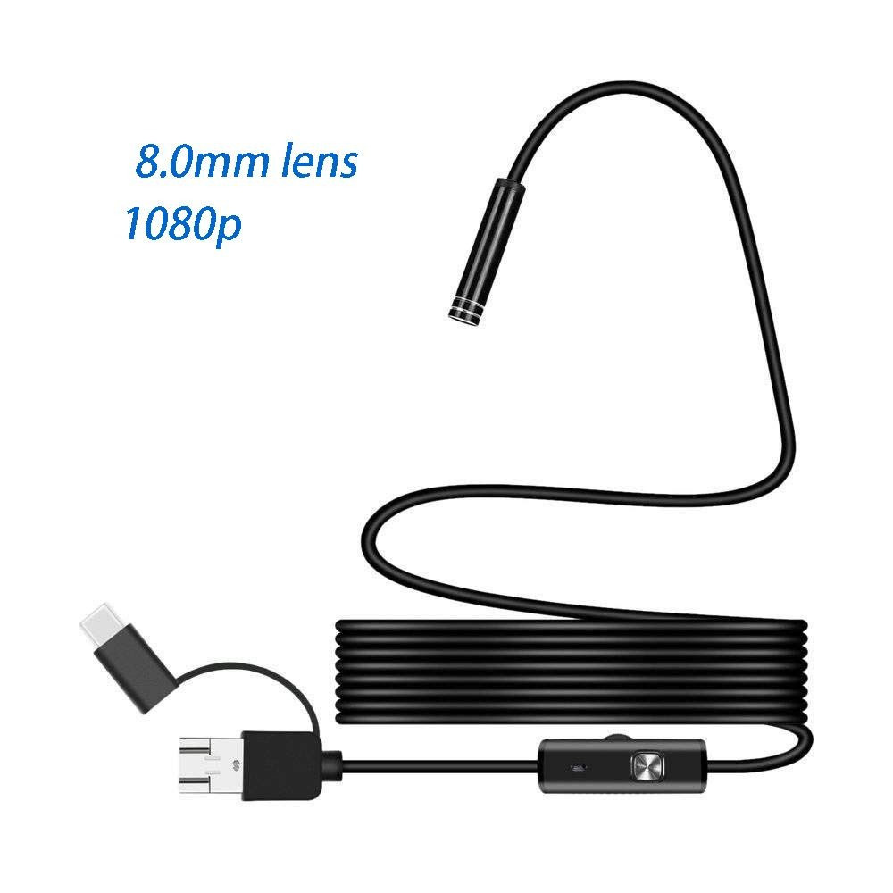 Эндоскоп для смартфонов и PC 1080 HD с жестким кабелем 5м