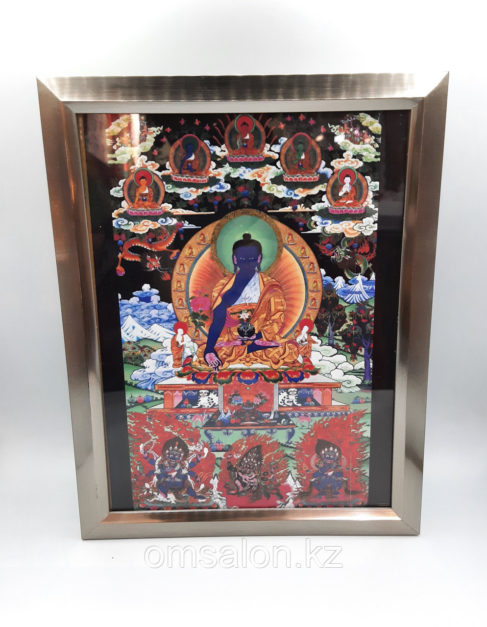 Тибетский оберег Будда Медицины и Пять Дхьяни Будд, 23*18см