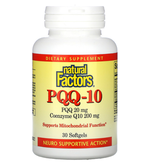 Natural Factors, PQQ-10, PQQ 20 мг, коэнзим Q10 200 мг, 30 капсул