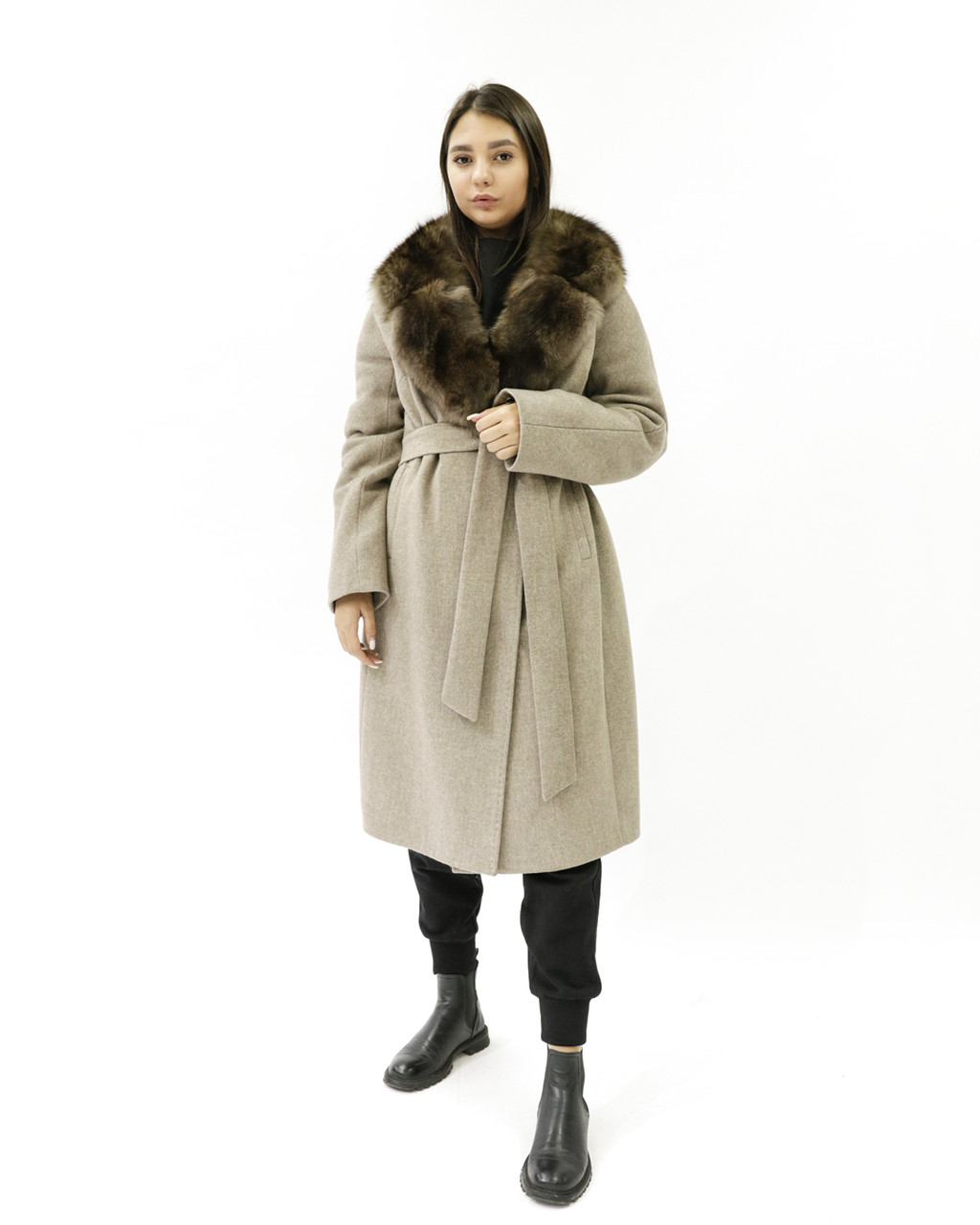 Женское пальто "UM&H-77622" бежевое, фото 1
