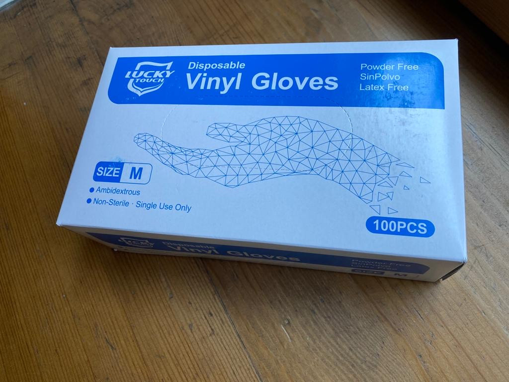 Перчатки VINYL Gloves M белые одноразовые, фото 1