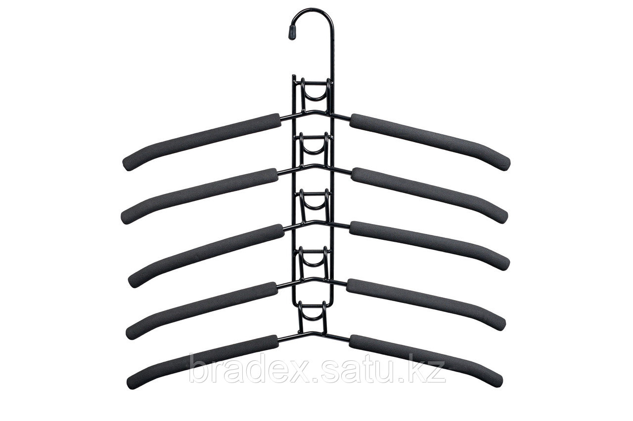 Вешалка-трансформер для одежды 5 в 1, 38x40, «ГИНГО», металл, пена, чёрная