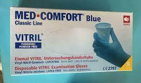 Перчатки нитрил/винил. размер S. Med Comfort Blue 100 штук. - фото 1 - id-p95587300