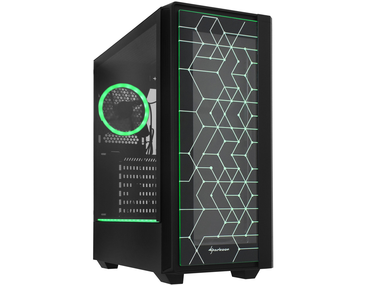 Компьютерный корпус ATX midi tower Sharkoon, RGB LIT 100, (без БП), black Case
