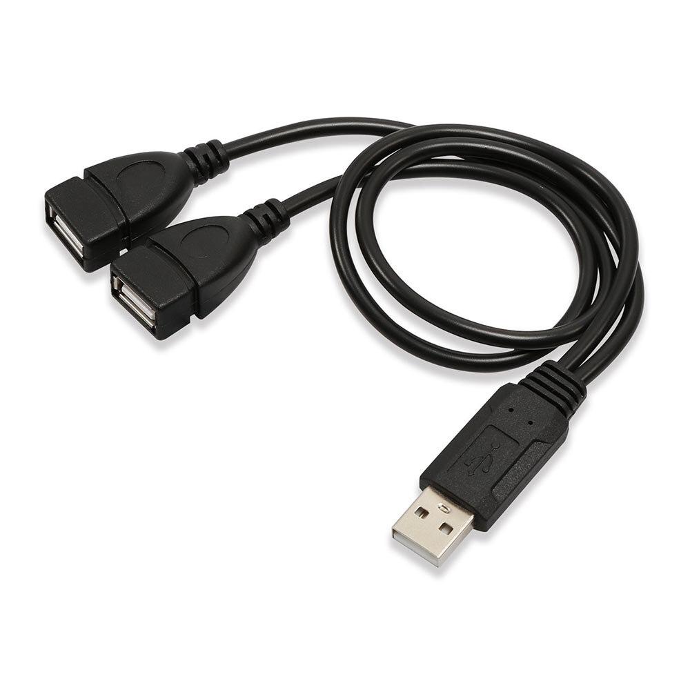 Кабель разветвитель USB 2,0папа-2хUSB 2,0мама 30см(1порт-передача данных,второй-зарядка)