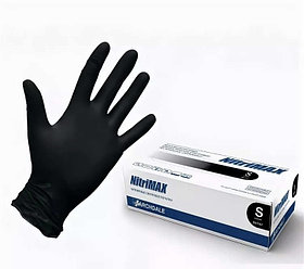 Перчатки NitriMax нитриловые, 50 пар черные , размер S