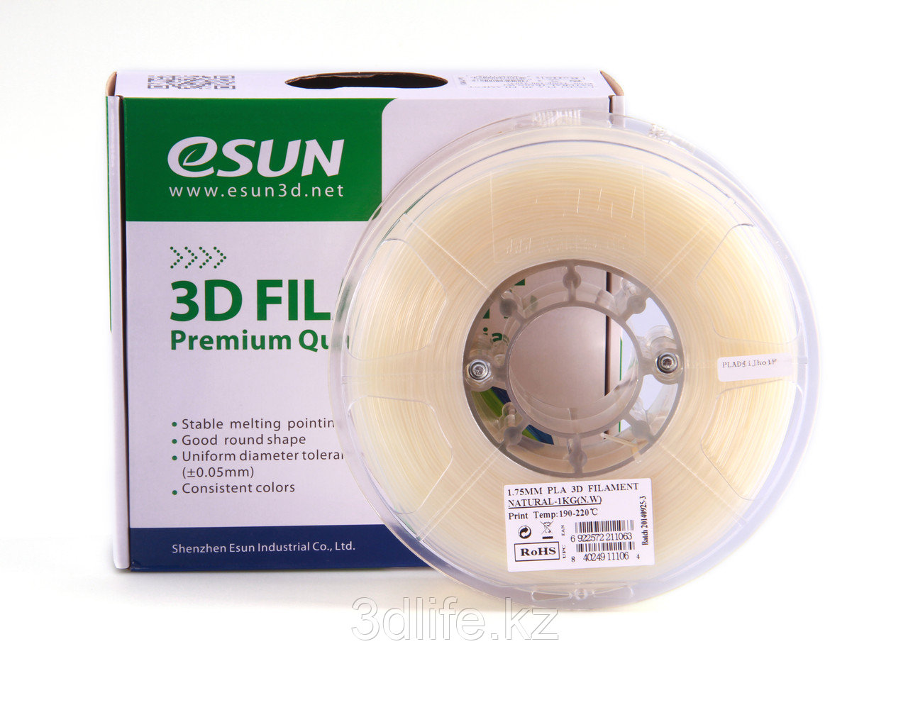 PLA + пластик eSUN Натуральный 1.75