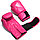 Боксерские перчатки 16-OZ розовые с серебристым принтом, фото 4