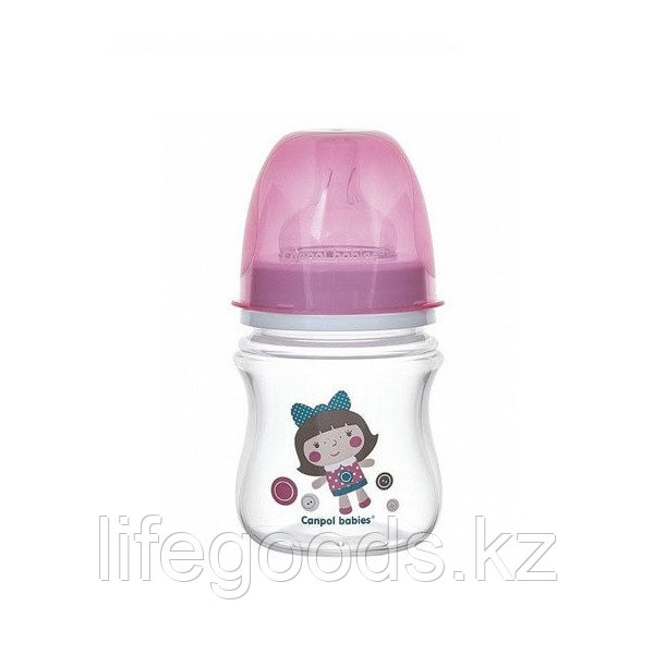Canpol babies 250989196 Бутылочка PP EasyStart с шир. горлышком антикол, 120 мл, 0+ Toys, (розовый) - фото 1 - id-p95635702