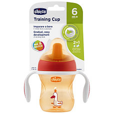 Chicco 340624019 Чашка-поильник Training Cup (полужесткий носик), 6мес+, 200 мл., красная/зеленая, фото 3