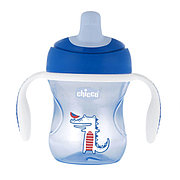 Chicco 340624127 Чашка-поильник Training Cup (полужесткий носик), 1шт., 6мес+, 200 мл., синяя