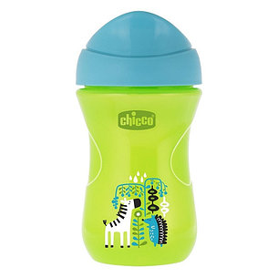 Chicco 340624121 Чашка-поильник Easy Cup (носик ободок) 266 мл, зеленый с зеброй, 12м+, фото 2