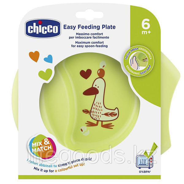 Chicco 340728180 Тарелка детская с разделителем Easy Feeding, 6мес.+, зеленый - фото 2 - id-p95636852