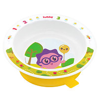 Lubby 20916LY Тарелка на присоскеМалышарики", ЖЕЛТАЯ, 400 мл, от 6м+, полипропилен (PP)