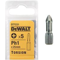 DeWalt, DT7231, Насадки Torsion  для шурупов со шлицем Philips, Ph1 x 25 мм, 5 шт.