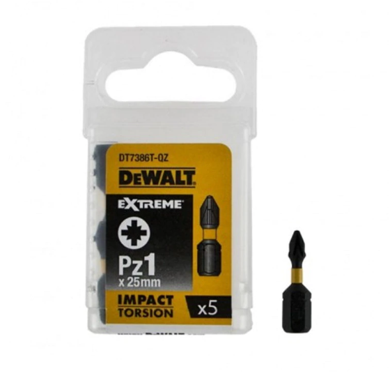 DeWalt, DT7386Т, Биты ударные IMPACT TORSION PZ1, 25 мм, 5 шт